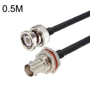BNC Female With Waterproof Circle To BNC Male RG58 Coaxial Adapter Cable, Cable Length: 0.5m