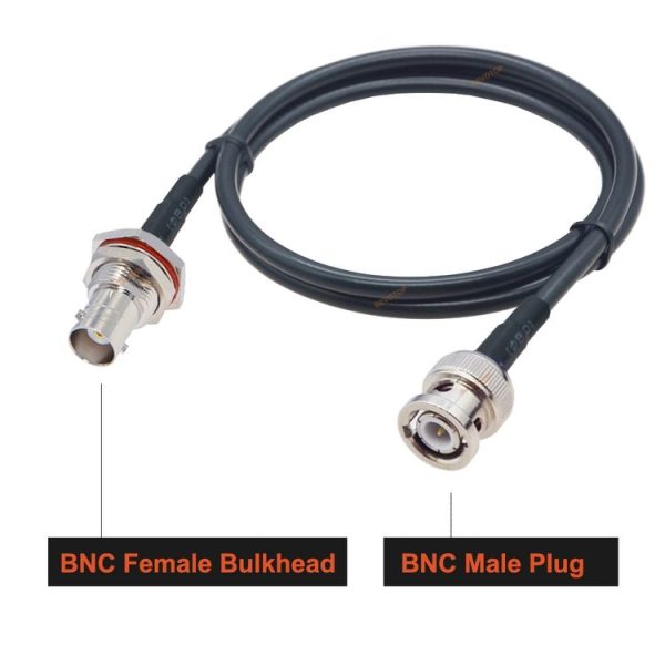 BNC Female With Waterproof Circle To BNC Male RG58 Coaxial Adapter Cable, Cable Length: 1m - Image 2