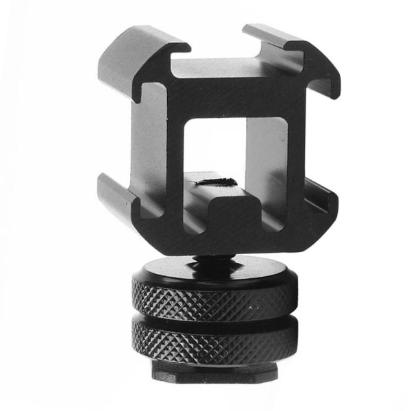 2PCS Universal Camera Rotary PTZ Three-Head Hot Shoe Base - Image 2