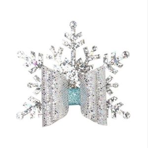 6 PCS Christmas Snowflake Girl Bow Hairpin Baby Headwear Hair Accessories (Silver)