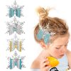 6 PCS Christmas Snowflake Girl Bow Hairpin Baby Headwear Hair Accessories (Silver) - Image 6