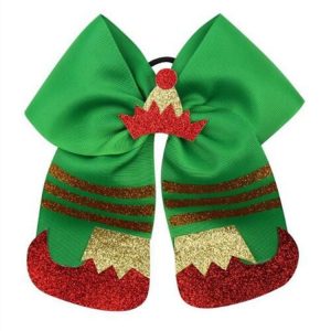 6 PCS Christmas Boots Styling Crown Girl Hair Ring Kids Hair Accessories (Green)