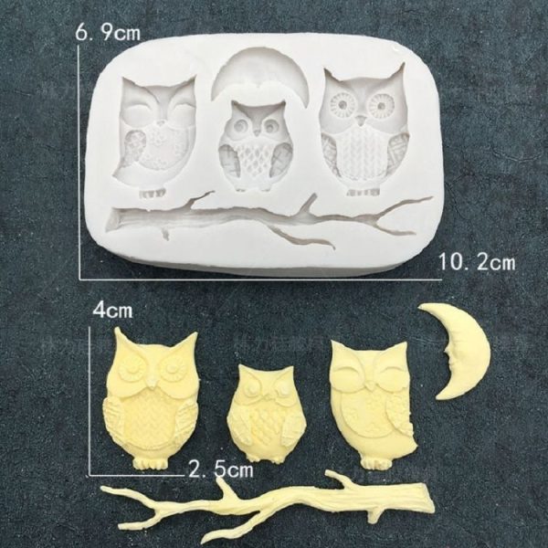 Owl Fondant Mold Cake Decoration Diy Dry Pais Chocolate Silicone Mold - Image 4