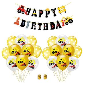 Construction Tractor Inflatable Air Balloons Birthday Excavator Vehicle Banners Baby Shower Kids Boys Birthday Party Supplies, Suit: Suit Five