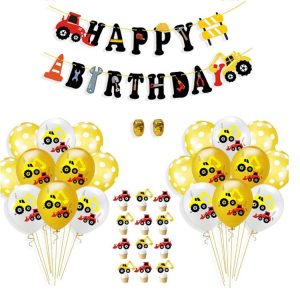 Construction Tractor Inflatable Air Balloons Birthday Excavator Vehicle Banners Baby Shower Kids Boys Birthday Party Supplies, Suit: Suit Seven