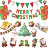 5 PCS Christmas Mini Cartoon Decoration Snowman Old Man Bell Christmas Tree Aluminum Film Aluminum Foil Balloon, Specificate: Christmas Cane - Image 3
