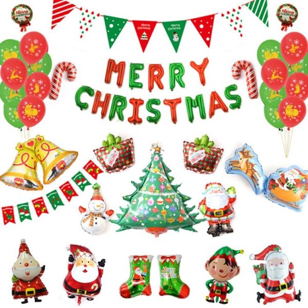 5 PCS Christmas Mini Cartoon Decoration Snowman Old Man Bell Christmas Tree Aluminum Film Aluminum Foil Balloon, Specificate: Gift Box - Image 4