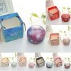 Romantic Valentine Day Candy Box Flat Round Candy Box Jewelry Gift Bird Box Tote Home Garden Festive Party Supplies, Color: Pink (marble)+ tote bag - Image 5