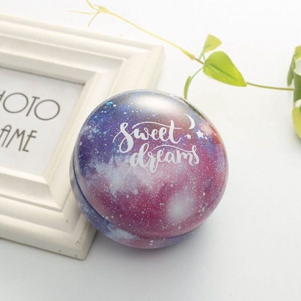 Romantic Valentine Day Candy Box Flat Round Candy Box Jewelry Gift Bird Box Tote Home Garden Festive Party Supplies, Color: Blue Sky - Image 2