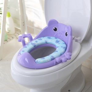 Toilet Training Baby Travel Potty Seat Portable Toilet Seat Infant Chamber Pots Cartoon Toilet (Purple)