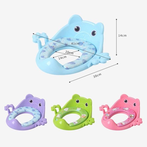 Toilet Training Baby Travel Potty Seat Portable Toilet Seat Infant Chamber Pots Cartoon Toilet (Purple) - Image 2