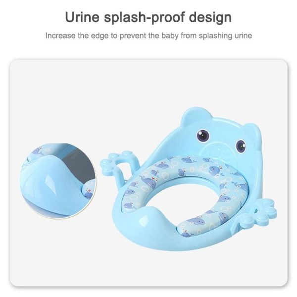Toilet Training Baby Travel Potty Seat Portable Toilet Seat Infant Chamber Pots Cartoon Toilet (Purple) - Image 5