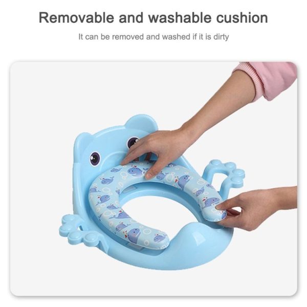 Toilet Training Baby Travel Potty Seat Portable Toilet Seat Infant Chamber Pots Cartoon Toilet (Purple) - Image 7