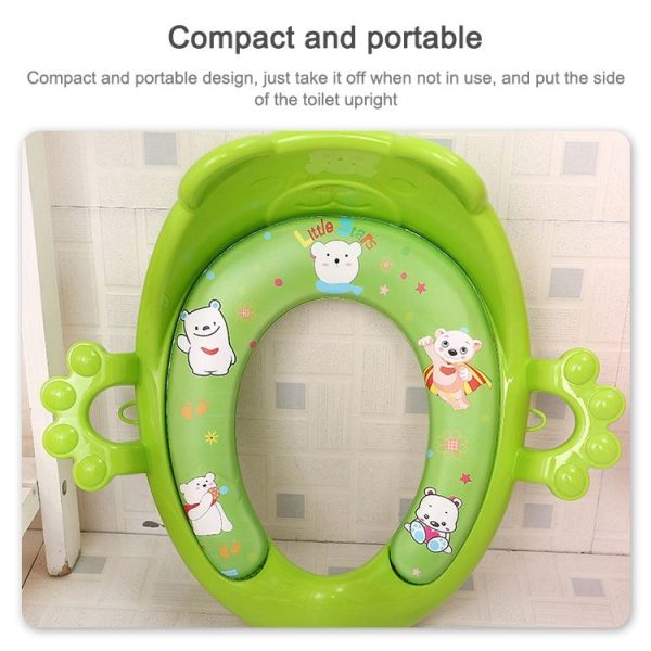 Toilet Training Baby Travel Potty Seat Portable Toilet Seat Infant Chamber Pots Cartoon Toilet (Purple) - Image 8