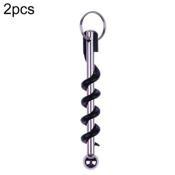 2 PCS Outdoor Creative Corkscrew Pocket Red Wine Tool Key Ring (OPP Bag)