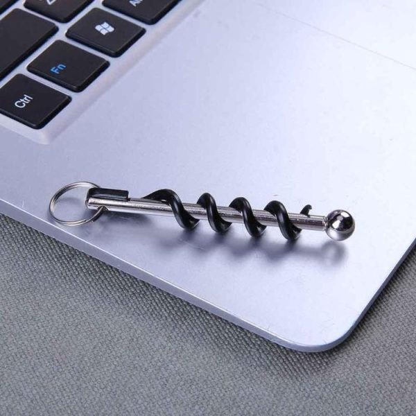 2 PCS Outdoor Creative Corkscrew Pocket Red Wine Tool Key Ring (OPP Bag) - Image 4