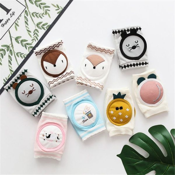Children Knee Pads Combed Cotton Mesh Breathable Baby Crawling Knitting Knee Pads (Light Fox) - Image 3