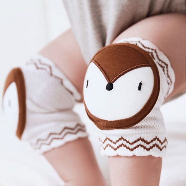 Children Knee Pads Combed Cotton Mesh Breathable Baby Crawling Knitting Knee Pads (Light Fox) - Image 5