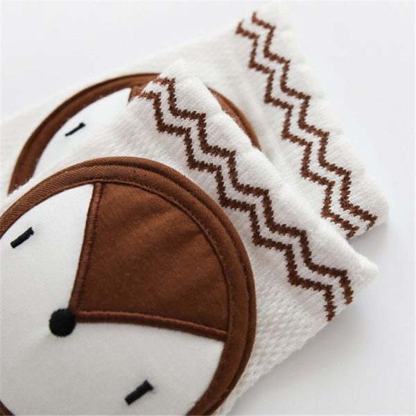 Children Knee Pads Combed Cotton Mesh Breathable Baby Crawling Knitting Knee Pads (Light Fox) - Image 6