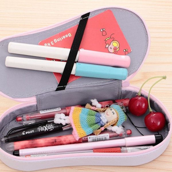 Cute Large-capacity Pencil Bag Slipper Style Pencil Case Makeup Storage Bag Cartoon Pink - Image 3