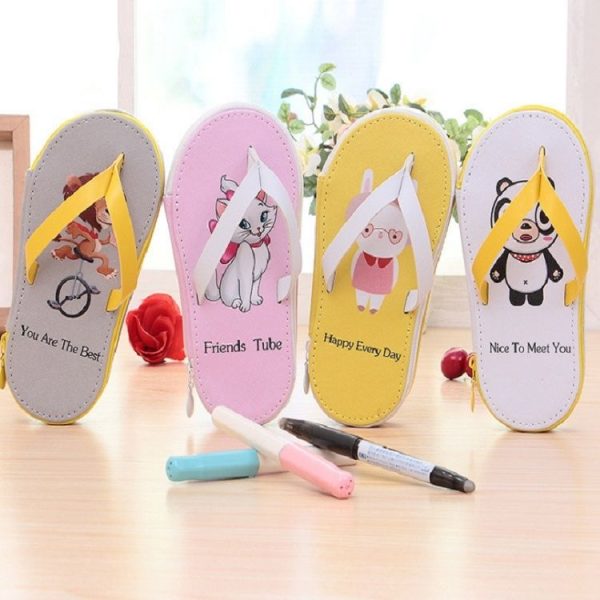 Cute Large-capacity Pencil Bag Slipper Style Pencil Case Makeup Storage Bag Cartoon Pink - Image 6
