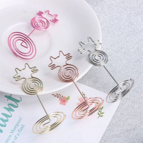 4 PCS Cartoon Cat Business Card Holder Metal Photo Clip Creative Desktop Note Clip (Gold) - Image 3