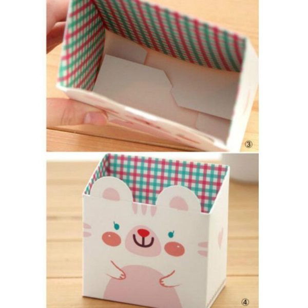 3 PCS 6946 Office Stationery Creative Student Paper Cute Animal Single Storage Pen Holder Finishing Box (Yellow) - Image 6