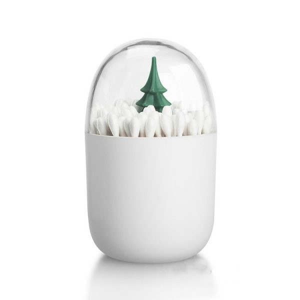 Creative Animal Plant Shape Toothpick Cotton Swab Storage Box Christmas Tree - Image 2