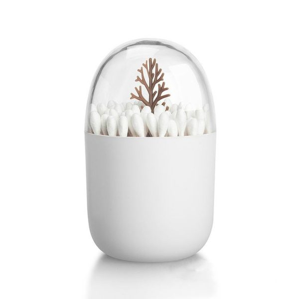 Creative Animal Plant Shape Toothpick Cotton Swab Storage Box Pine Tree - Image 2