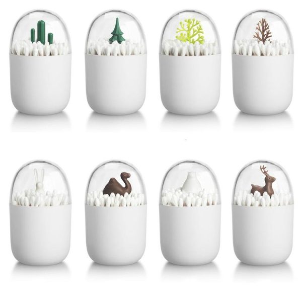Creative Animal Plant Shape Toothpick Cotton Swab Storage Box Cactus - Image 7