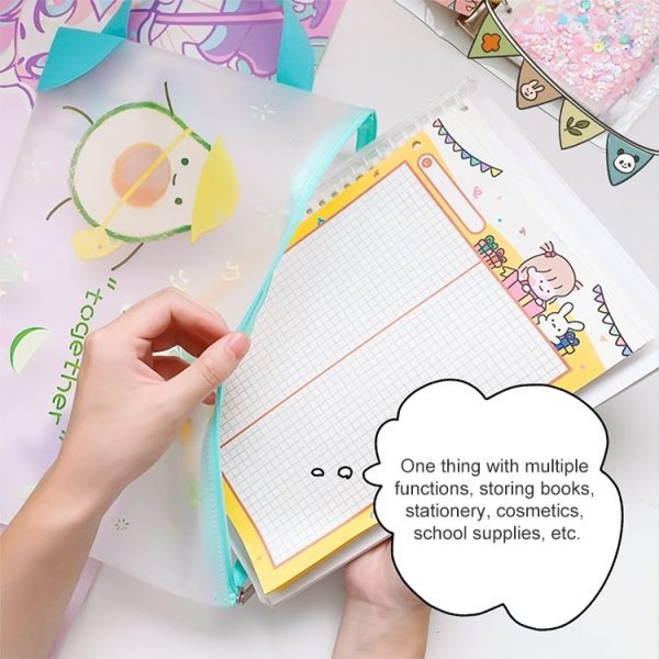 L0028 Avocado TPU File Bag Storage Folder Waterproof Papers Portfolio Student Stationery, Size: S (Cactus) - Image 6