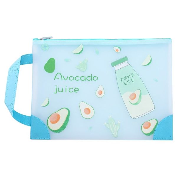 L0028 Avocado TPU File Bag Storage Folder Waterproof Papers Portfolio Student Stationery, Size: L (Cactus)