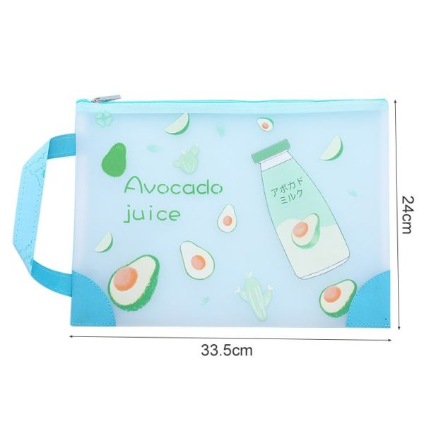L0028 Avocado TPU File Bag Storage Folder Waterproof Papers Portfolio Student Stationery, Size: L (Cactus) - Image 2