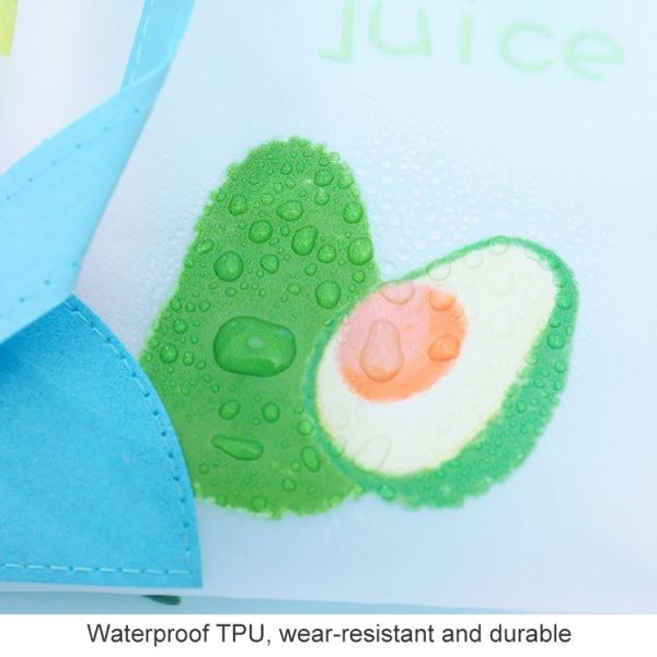 L0028 Avocado TPU File Bag Storage Folder Waterproof Papers Portfolio Student Stationery, Size: L (Cactus) - Image 4