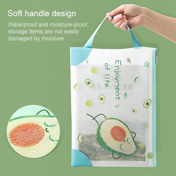 L0028 Avocado TPU File Bag Storage Folder Waterproof Papers Portfolio Student Stationery, Size: L (Cactus) - Image 5