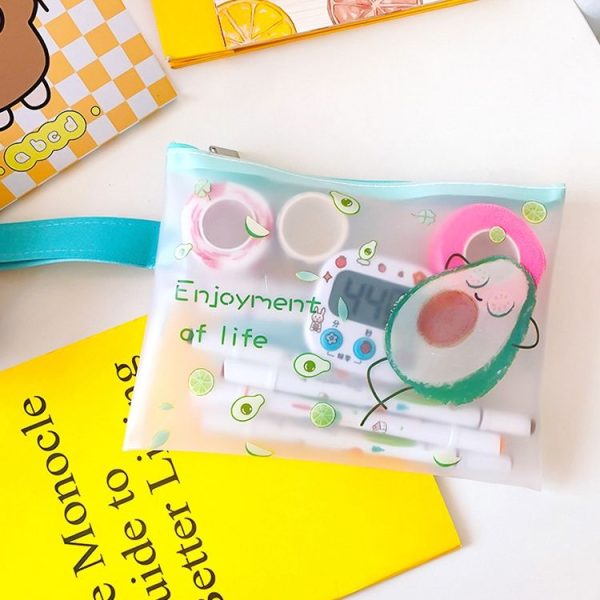 L0028 Avocado TPU File Bag Storage Folder Waterproof Papers Portfolio Student Stationery, Size: L (Cactus) - Image 7