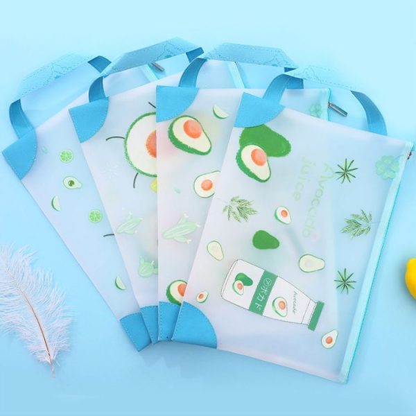 L0028 Avocado TPU File Bag Storage Folder Waterproof Papers Portfolio Student Stationery, Size: L (Cactus) - Image 9