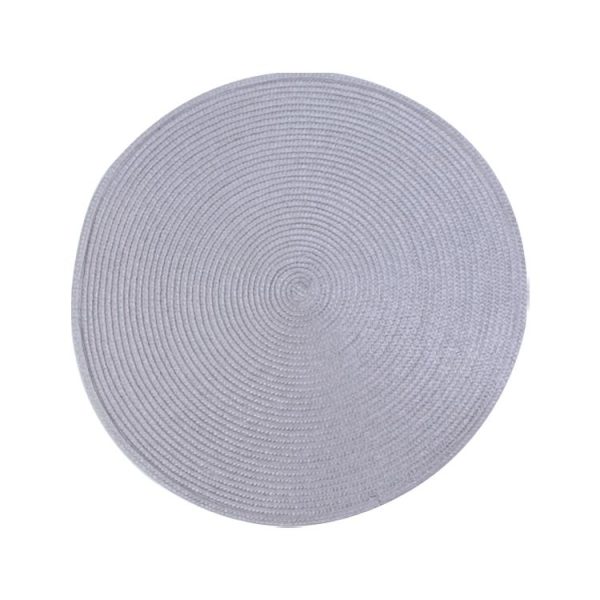 PP Environmentally Friendly Hand-woven Placemat Insulation Mat Decoration, Size: 38cm (Silver Grey) - Image 2