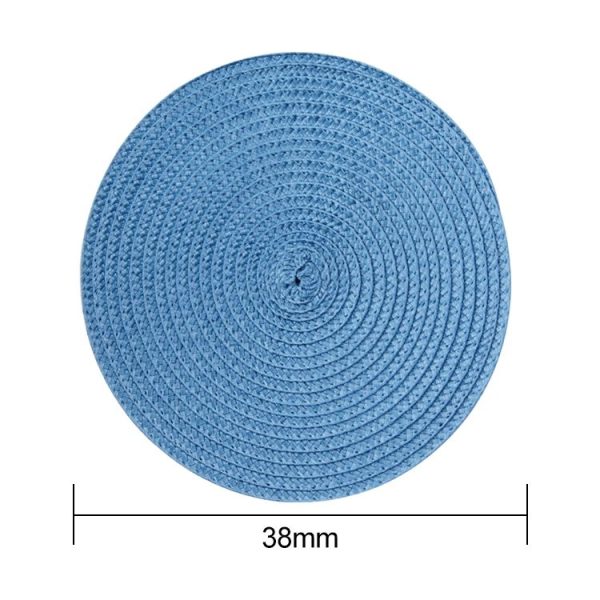 PP Environmentally Friendly Hand-woven Placemat Insulation Mat Decoration, Size: 38cm (Silver Grey) - Image 3