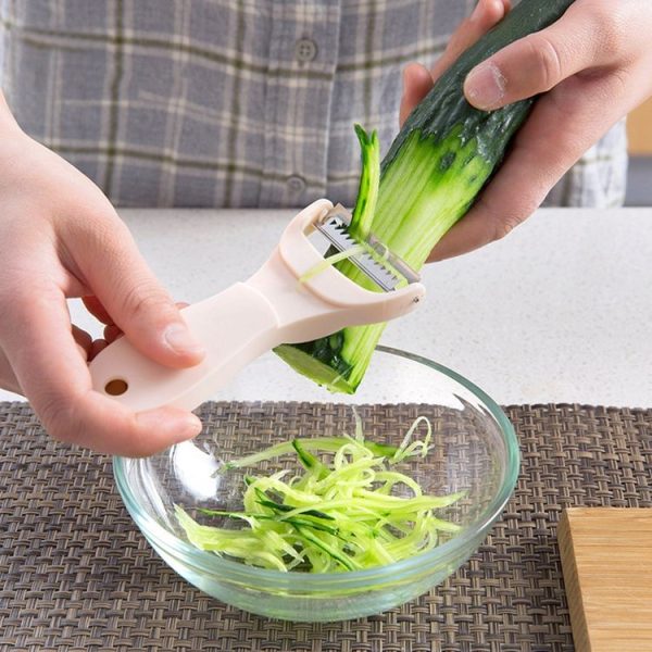 Fruit Vegetable Peeler Planer Potato Carrot Kitchen Tool (Beige) - Image 8