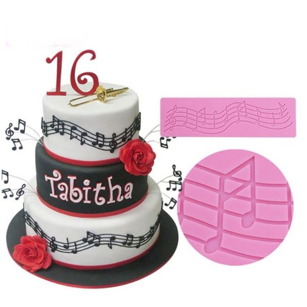 2 PCS Note Cake Decoration Silicone Mould Fondant Cake Tool Baking DIY Mould - Image 6