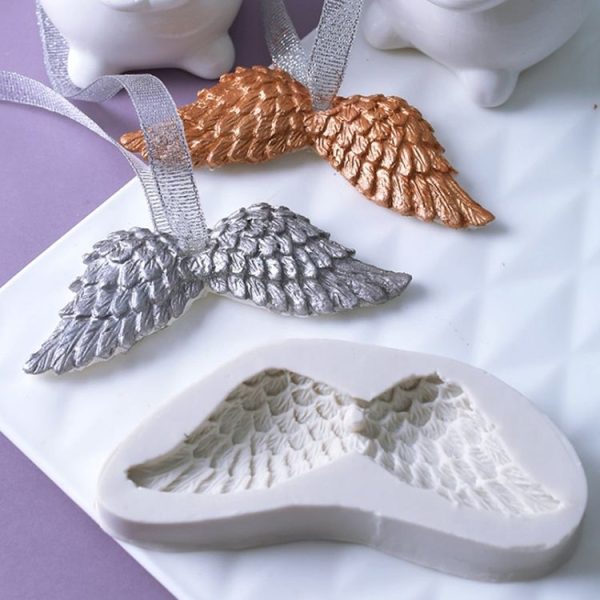 2 PCS Angel Wings 3D Silicone Mold Fondant Cakes Decorate Tools (White) - Image 4