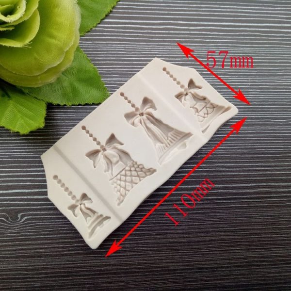 2 PCS Christmas Bells Chocolate Candy Cookie Cake Decorating Tools DIY Baking Fondant Food Grade Silicone Mold (White) - Image 2