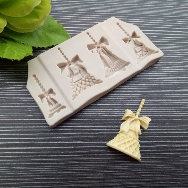 2 PCS Christmas Bells Chocolate Candy Cookie Cake Decorating Tools DIY Baking Fondant Food Grade Silicone Mold (White) - Image 4