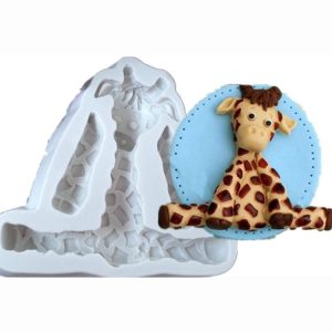 2 PCS 3D Animal Shape Silicone Form Fondant Cake Biscuit Molds (Giraffe)