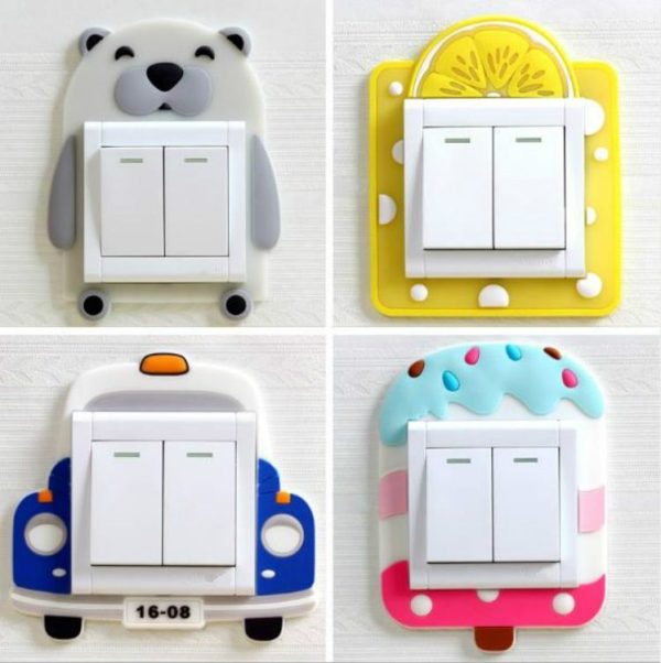 Luminous Switch Stickers Protection Cover Wall Stickers Creative Living Room Bedroom Lamp Wall Socket Decorative Cover (Ice Cream) - Image 3
