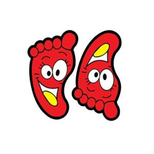 3 Sets Wall Stickers Cartoon Cute Feet Shape Children Baby Footprints Stickers, Size: Small (Red)