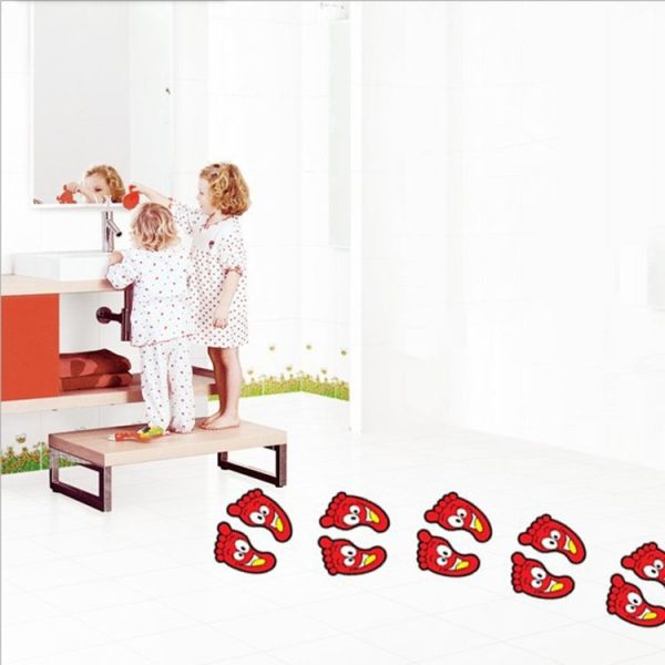3 Sets Wall Stickers Cartoon Cute Feet Shape Children Baby Footprints Stickers, Size: Small (Red) - Image 4