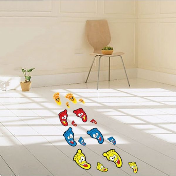 3 Sets Wall Stickers Cartoon Cute Feet Shape Children Baby Footprints Stickers, Size: Small (Red) - Image 5