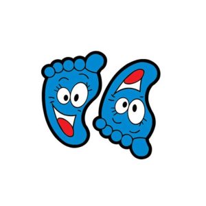3 Sets Wall Stickers Cartoon Cute Feet Shape Children Baby Footprints Stickers, Size: Middle (Blue)